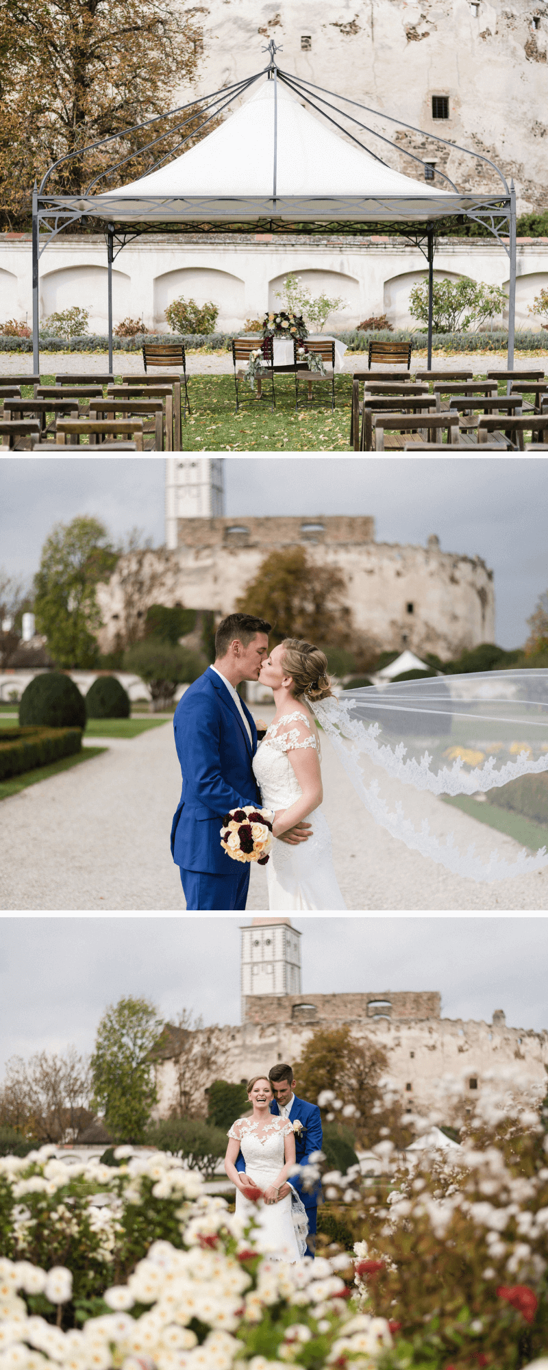 Burg-Hochzeit, Hochzeit Burg, Heiraten Burg, Hochzeit Pfirsich, Hochzeit Burgunder, Hochzeitsdeko elegant