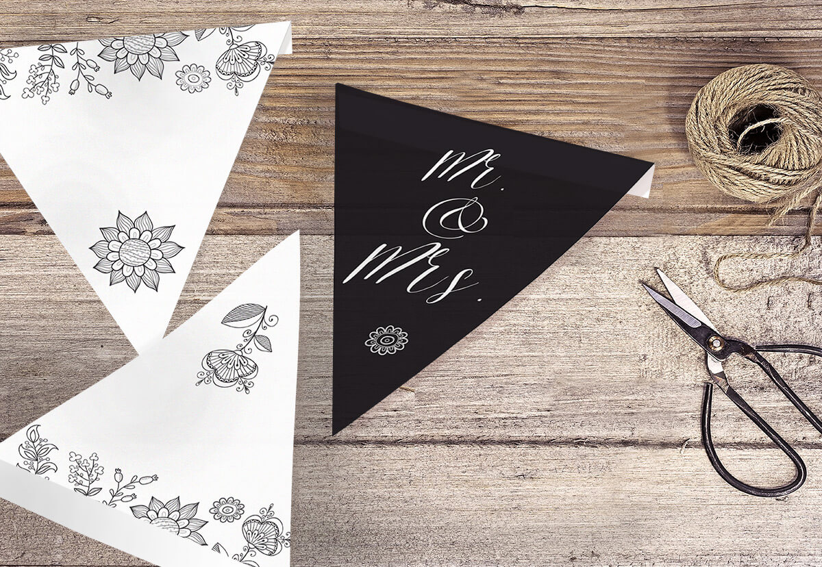 DIY Girlande: Hochzeitsdeko zum Ausdrucken - Hochzeitskiste