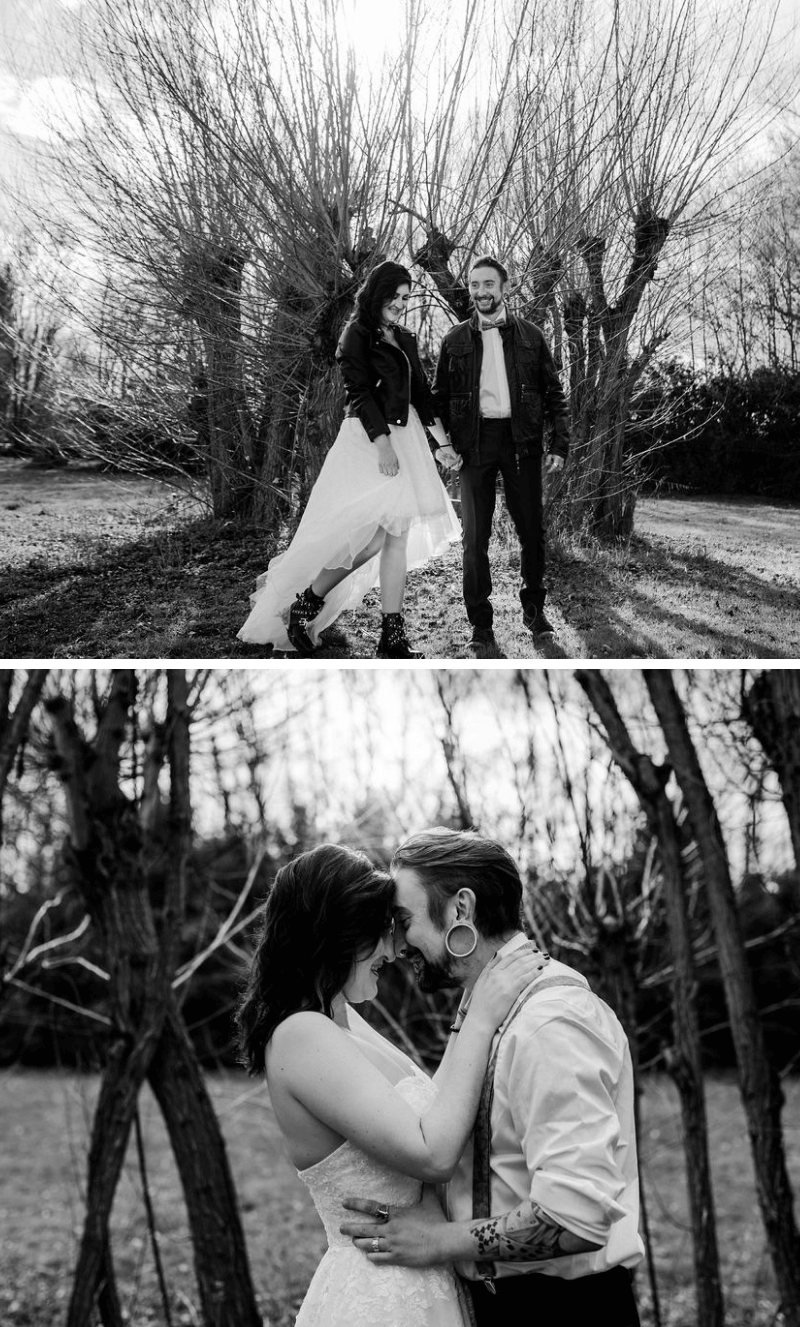 Authentische RockerHochzeit in SchwarzWeiß Hochzeitskiste