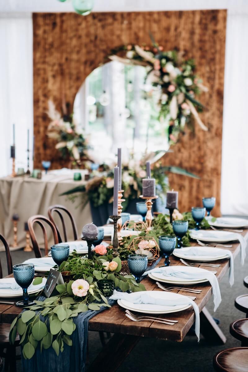 Tischdeko In Der Farbe Blau Dekoration Hochzeit