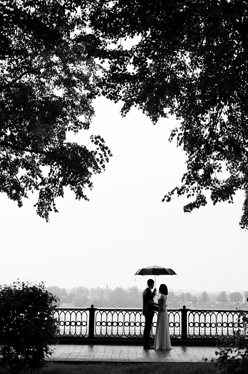 Hochzeitsfotos bei Regen
