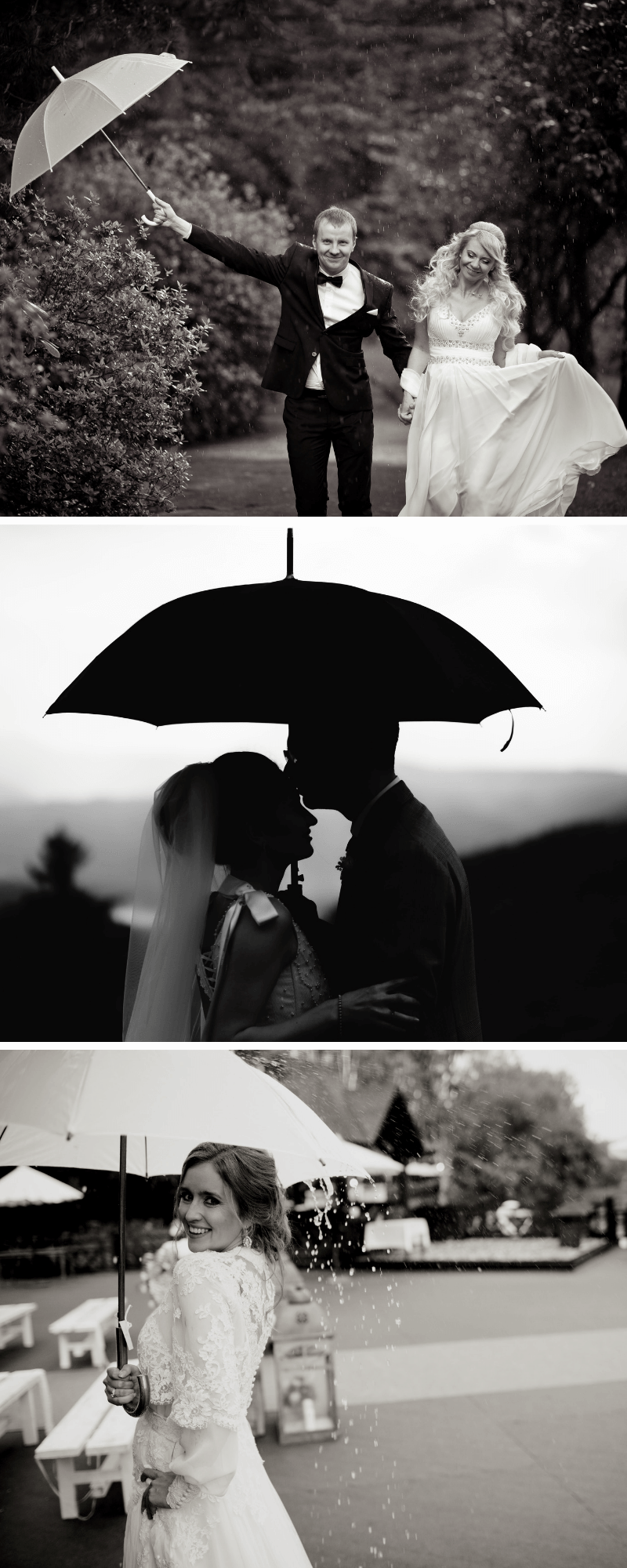 Hochzeitsfotos bei Regen Ideen