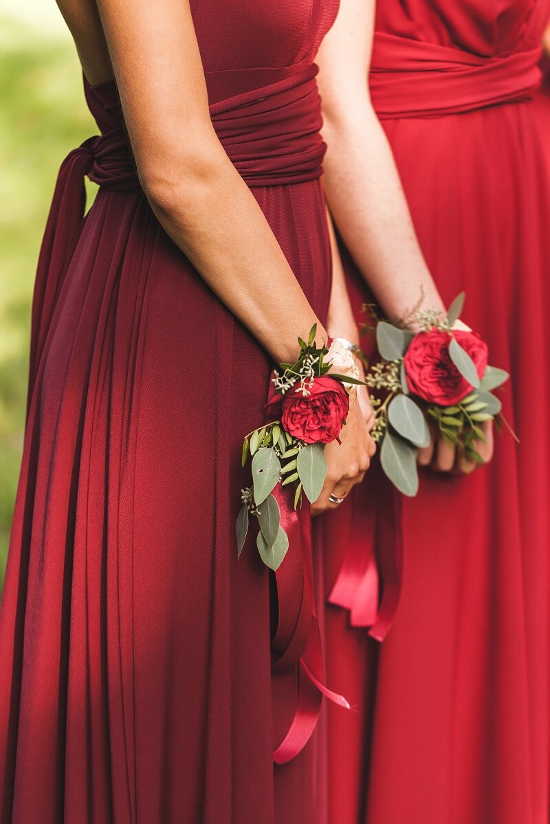 Brautjungfernkleider rot, Hochzeit rot