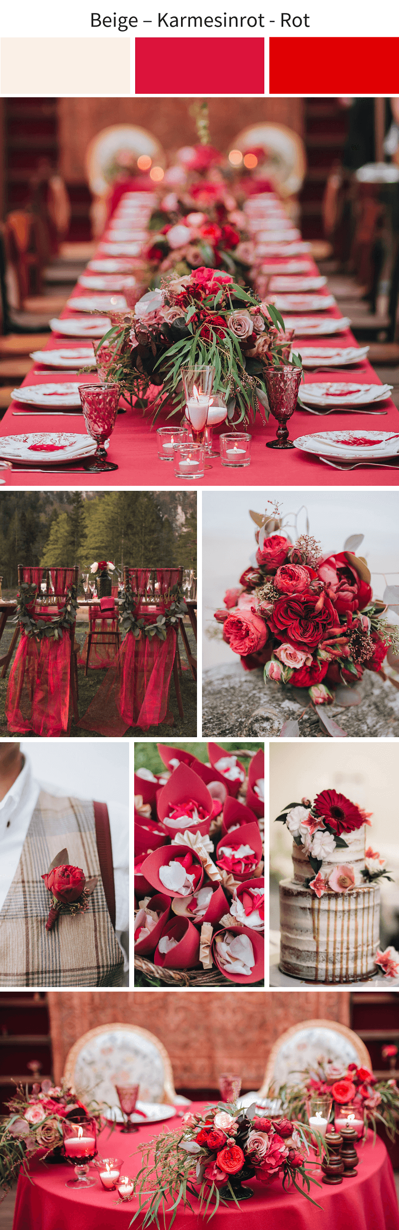 Hochzeitsdeko in Rot