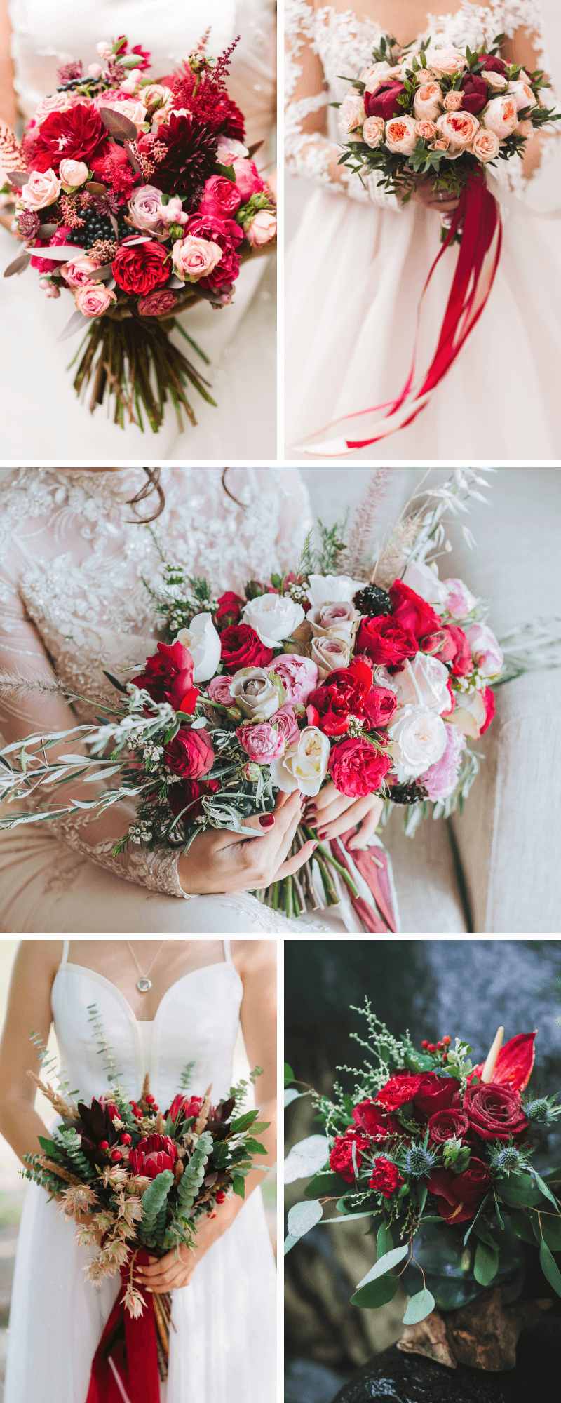 Brautstrauß rot, Hochzeitsblumen in Rot