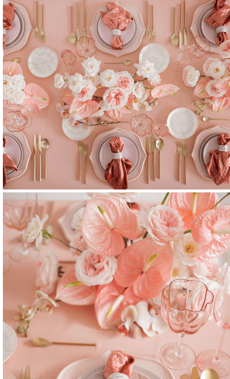 Tischdeko Rosa, Hochzeitsblumen Rosa