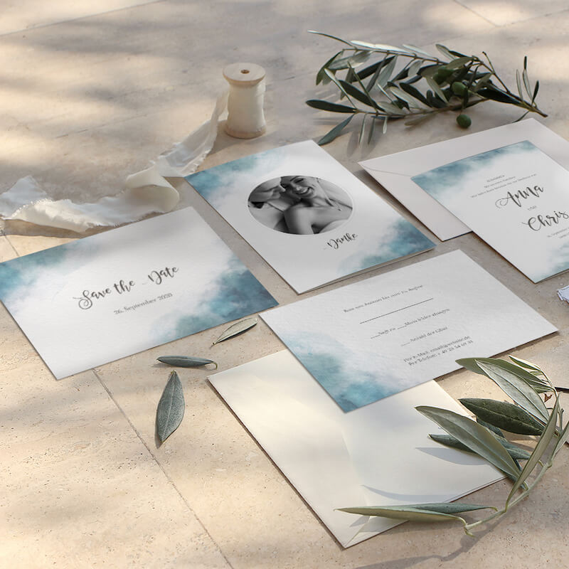 Einfache und stilvolle Einladungskarten zur Hochzeit von Optimalprint