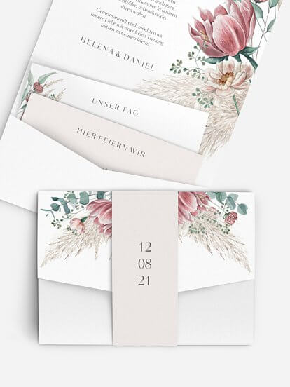 florale Hochzeitskarten Kartenmacherei