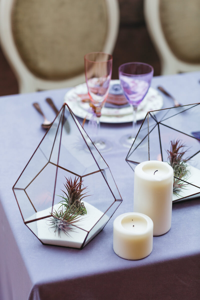Hochzeit Tischdeko geometrisch