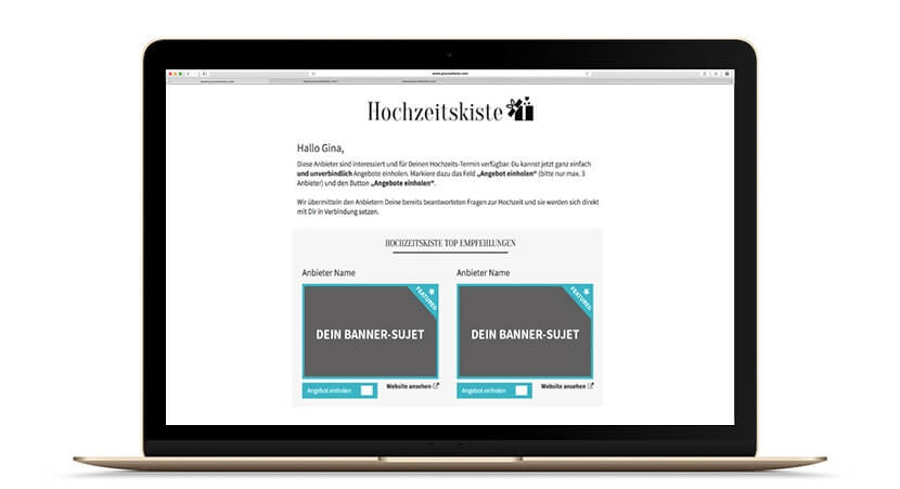 Premium Anbieter, Hochzeitsdienstleister werben, Werben Österreich Hochzeit,