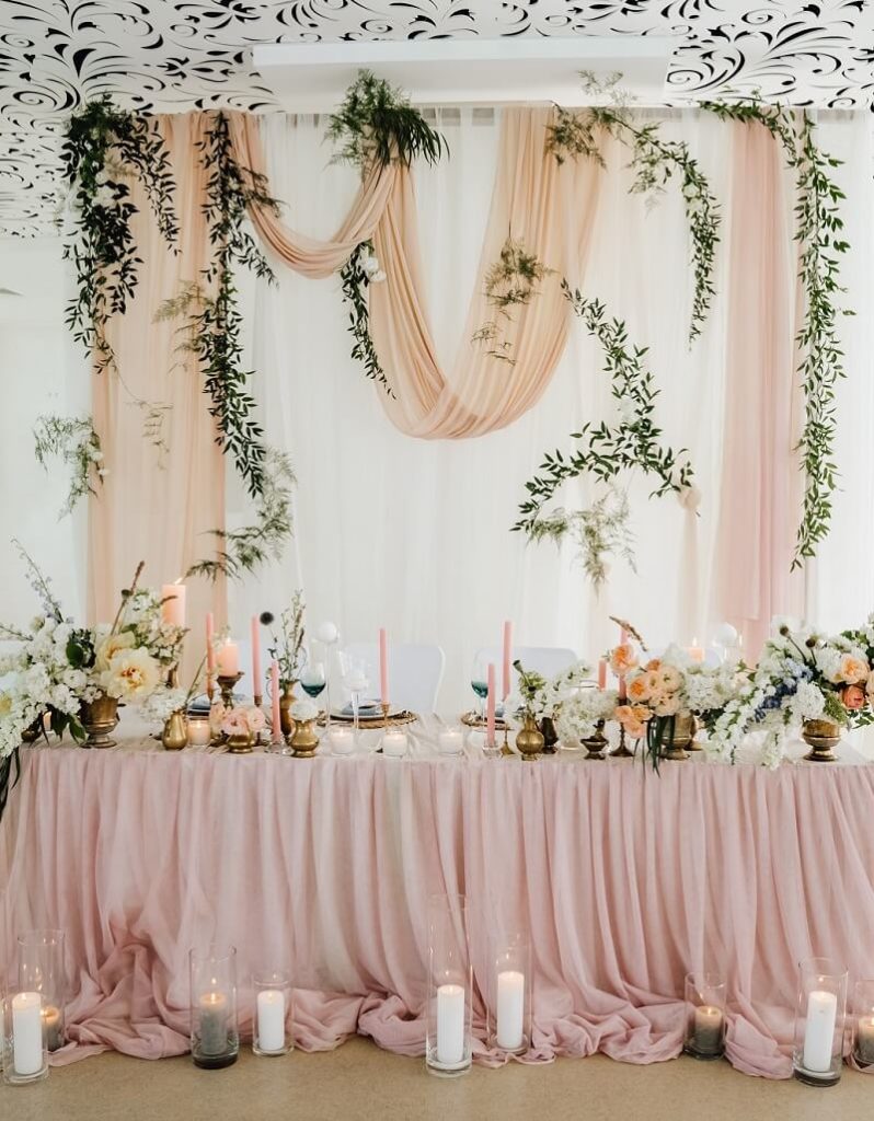Brauttisch rosa, Brauttisch Hintergrund