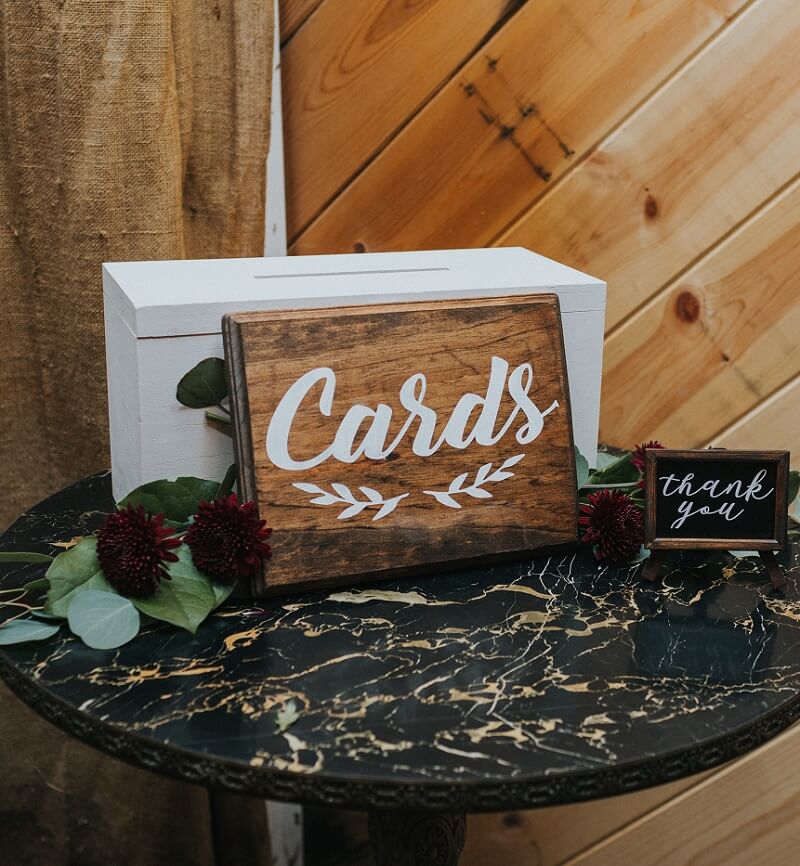 Kartenbox Hochzeit Ideen, Hochzeitschild Cards