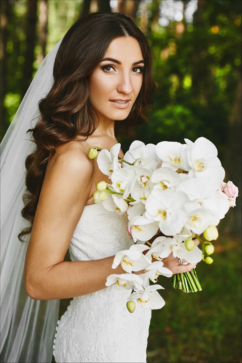 Wunderschöner eleganter Brautstrauß mit Orchideen