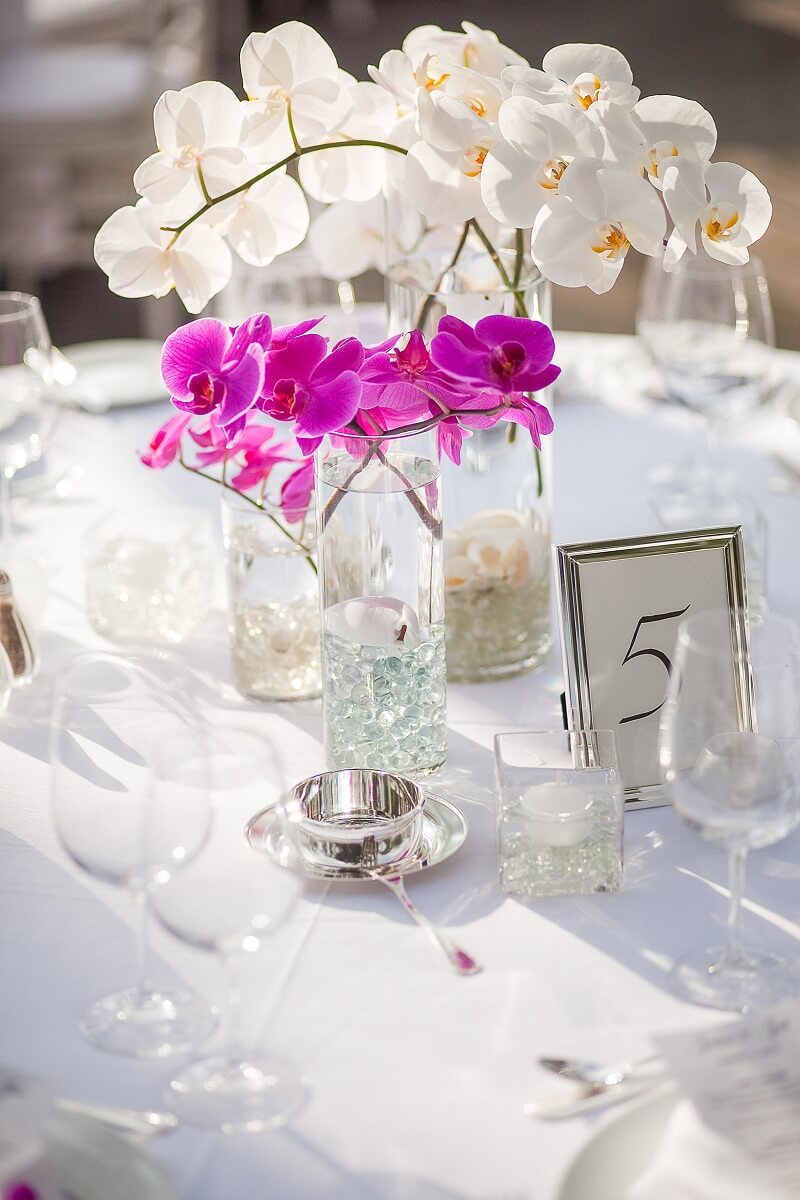 Hochzeit Tischdeko mit Orchideen