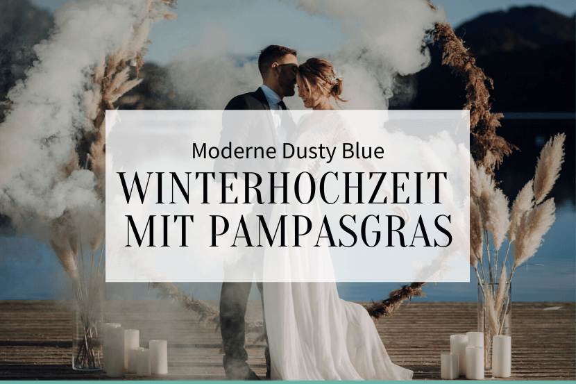 Moderne Fine Art Wedding, Winterhochzeit mit Pampasgras