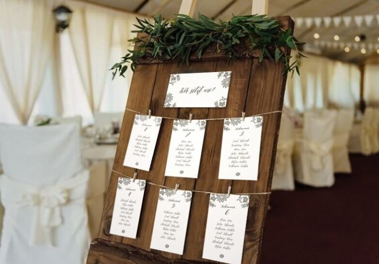 DIY Sitzplan und Tischkarten für die Hochzeit - kostenlose Vorlagen