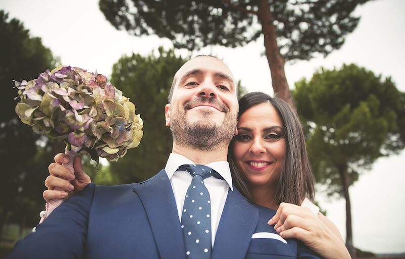 Selfie Braut und Bräutigam