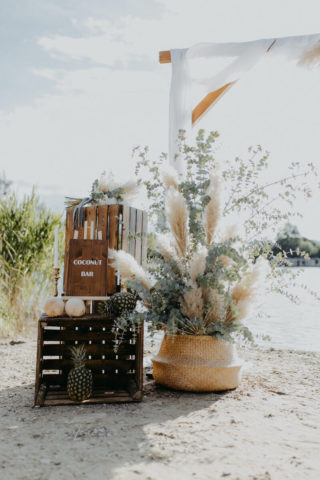 Hochzeitsdeko für eine Strandhochzeit