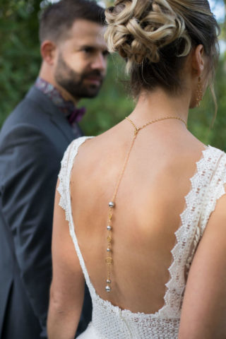 trendige Braut Rückenkette