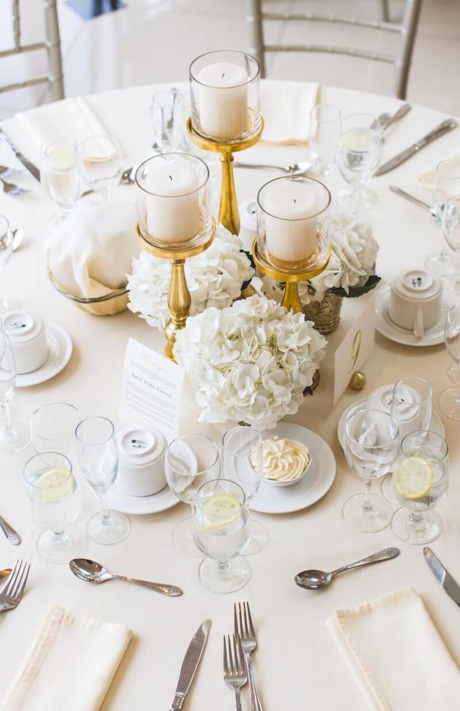 Hochzeit Tischdeko elegant für runde Tische