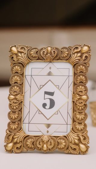 Tischnummer Gatsby Hochzeit