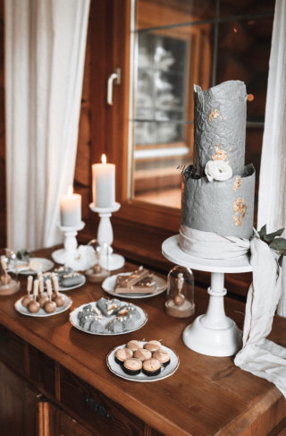 Sweet Table in Beige und Grau