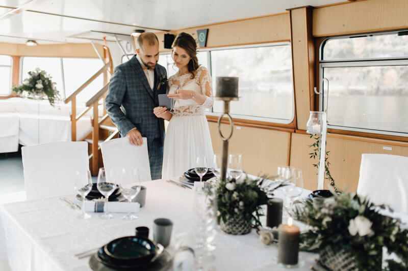 Hochzeit auf einem Schiff - Hochzeitsmenü
