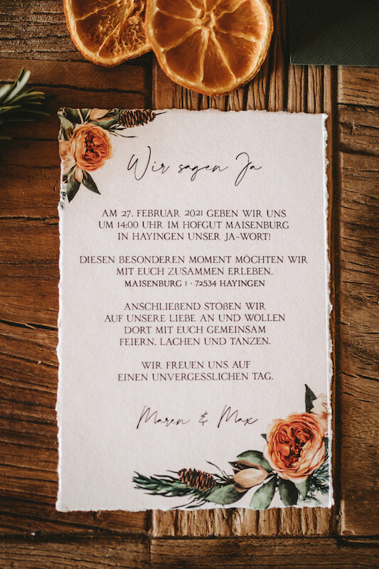 Einzigartige Hochzeitseinladungen - floral