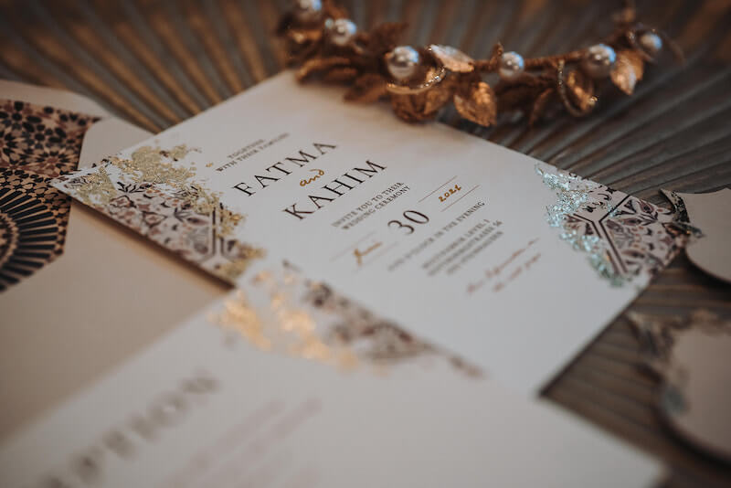 Einladungskarte für orientalische Hochzeit