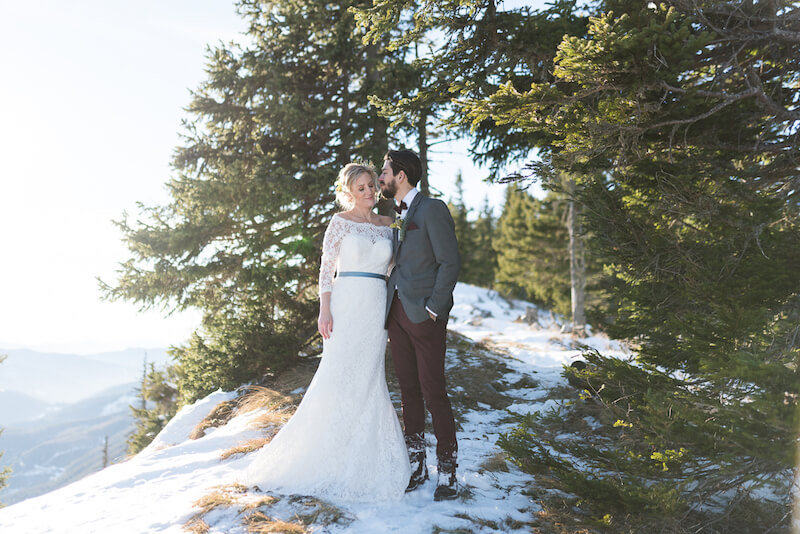 Hochzeitsfotos im Schnee