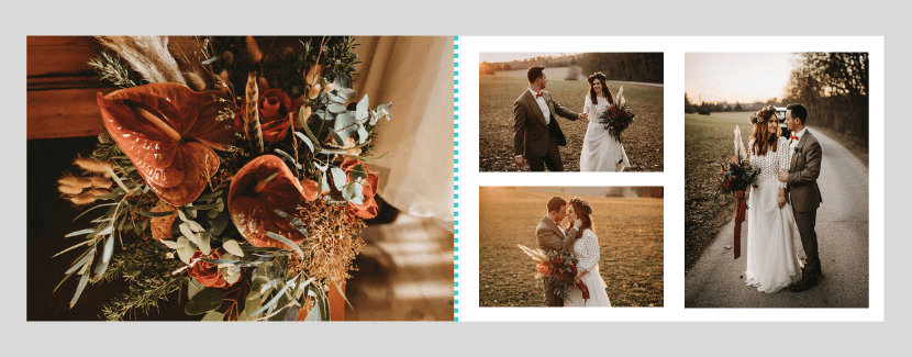Fotobuch der Hochzeit mit Detailaufnahmen