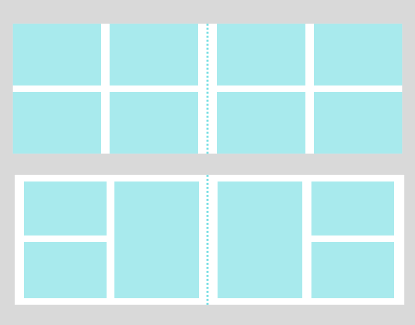 Layout für das Hochzeitsalbum mit vielen Bildern
