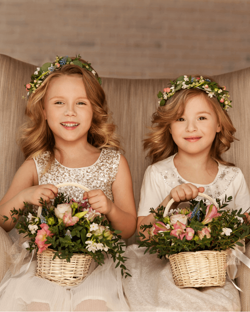 Hochzeitsfoto-Ideen mit den Blumenkindern