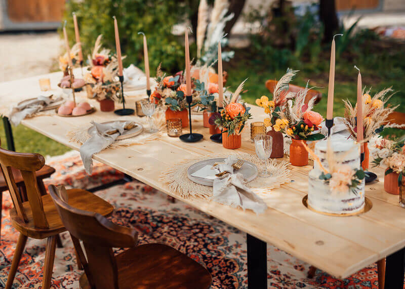 Hochzeitsfoto-Ideen mit der Tischdeko