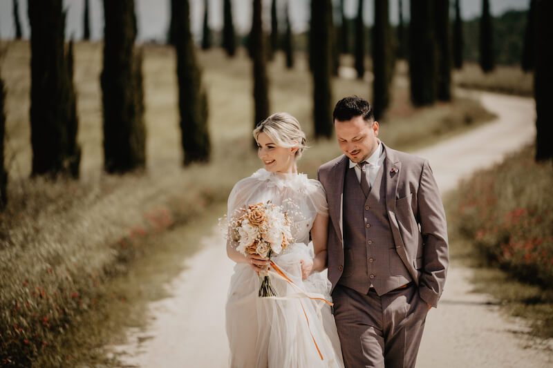 Wunderschönes Brautpaar in der Toskana