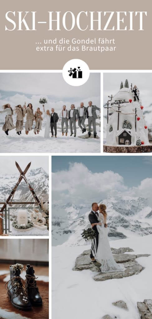 Ski Hochzeit in Gastein Pinterest Collage