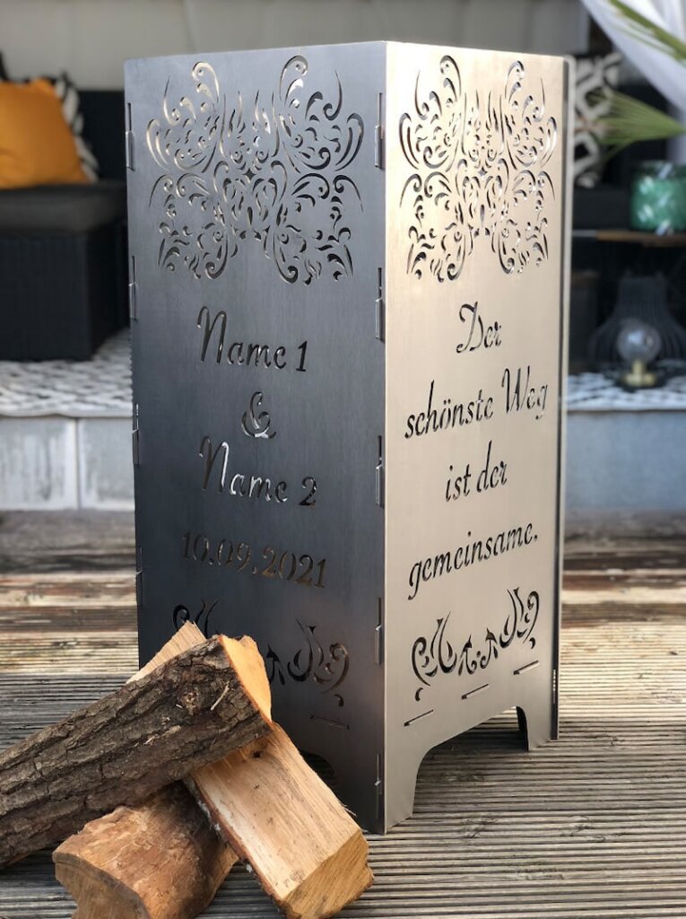 Feuertonne als Hochzeitsgeschenk