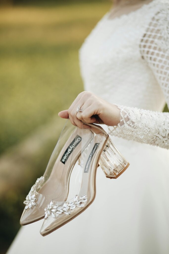 Hochzeitsschuhe mit breitem Absatz