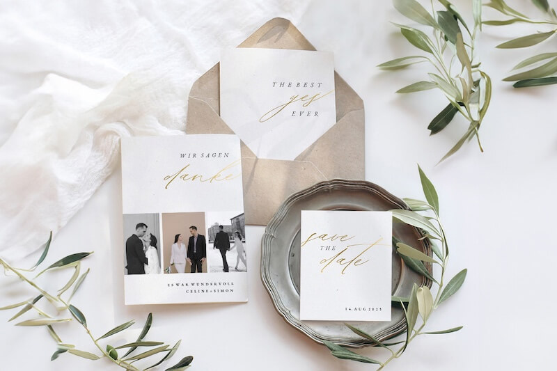 Hochzeitskarten Trend 2026: Minimalistische Eleganz