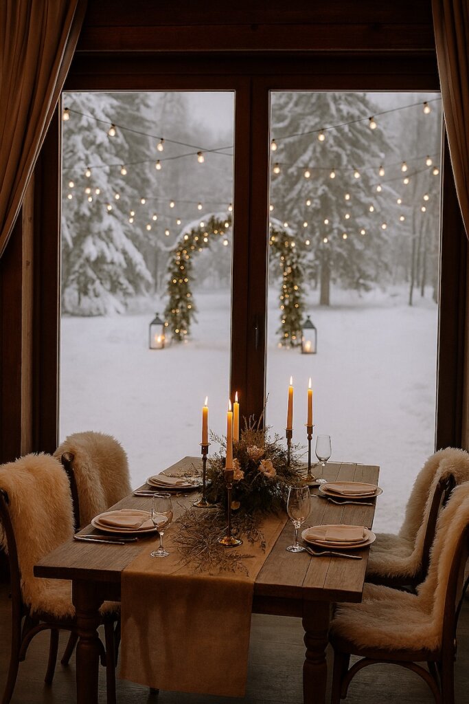 Rustikale Winterhochzeitsdeko