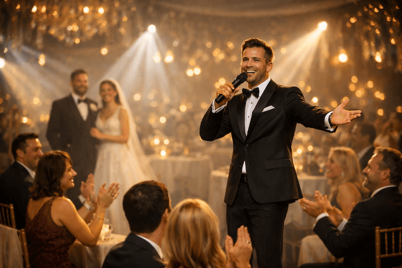 Moderator für gute Stimmung auf der Hochzeit